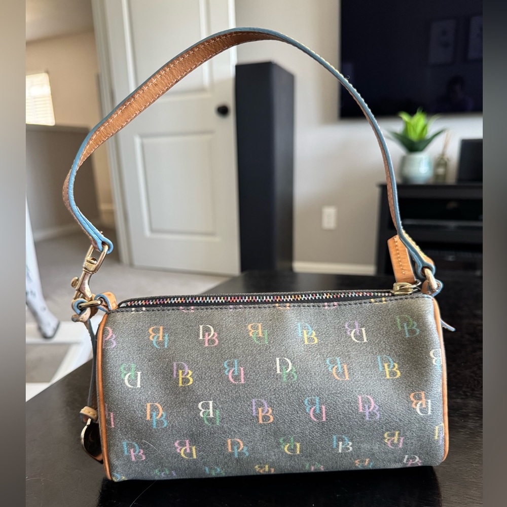 Dooney & Bourke Gray Multicolor Logo Shoulder Bag